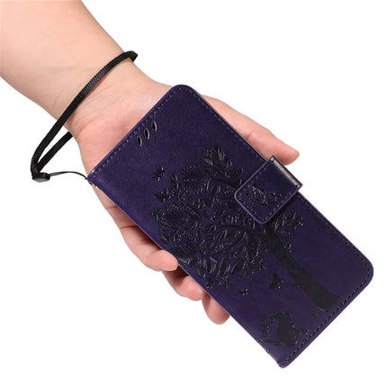 For OnePlus 13 Leather Phone Case Cat Tree Pattern Design Wallet Cover Stand