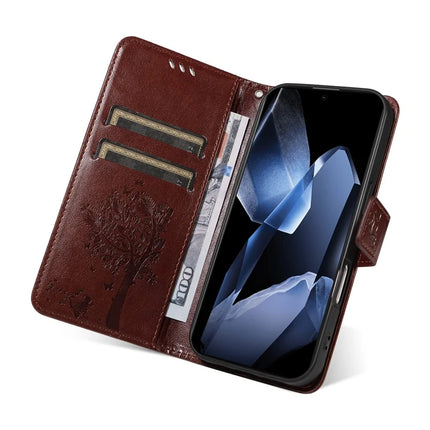 For OnePlus 13 Leather Phone Case Cat Tree Pattern Design Wallet Cover Stand