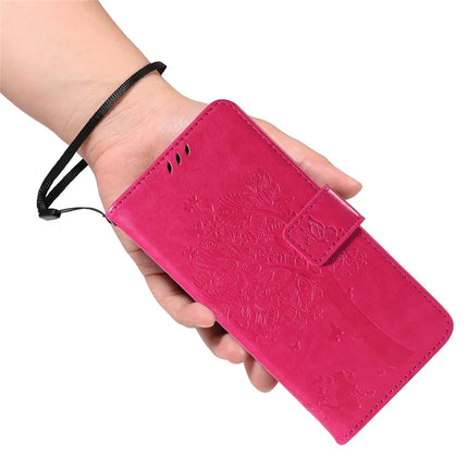 For OnePlus 13 Leather Phone Case Cat Tree Pattern Design Wallet Cover Stand