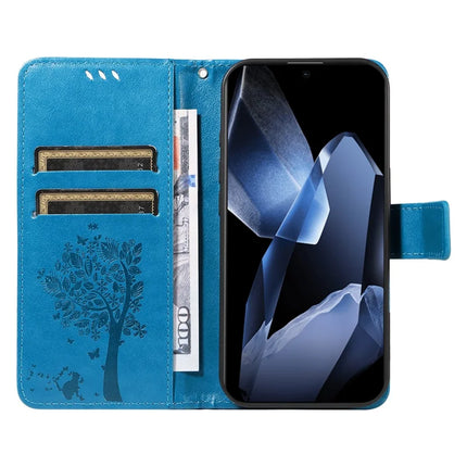 For OnePlus 13 Leather Phone Case Cat Tree Pattern Design Wallet Cover Stand