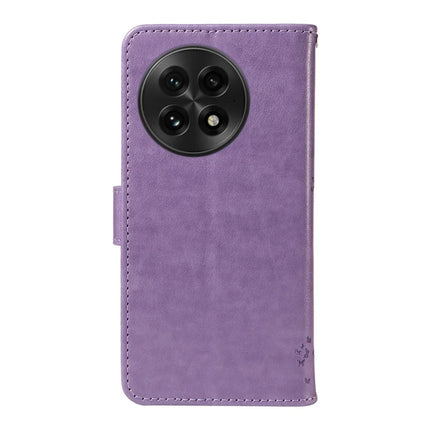 For OnePlus 13 Leather Phone Case Cat Tree Pattern Design Wallet Cover Stand -  Light Purple
