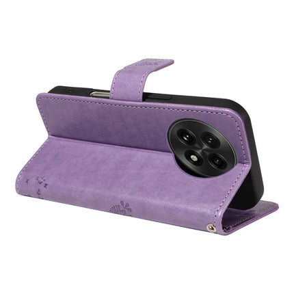 For OnePlus 13 Leather Phone Case Cat Tree Pattern Design Wallet Cover Stand -  Light Purple