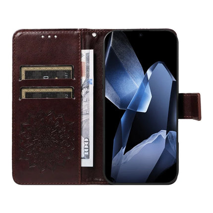 For OnePlus 13 Leather Wallet Case Sunflower Imprinted Phone Cover