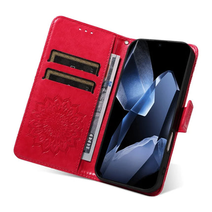 For OnePlus 13 Leather Wallet Case Sunflower Imprinted Phone Cover
