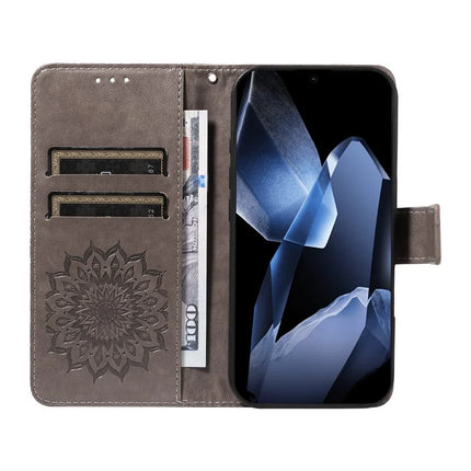 For OnePlus 13 Leather Wallet Case Sunflower Imprinted Phone Cover