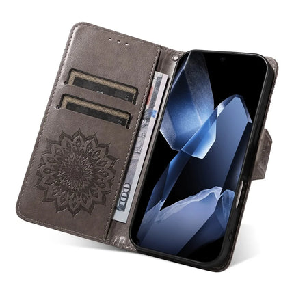 For OnePlus 13 Leather Wallet Case Sunflower Imprinted Phone Cover