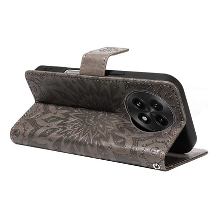 For OnePlus 13 Leather Wallet Case Sunflower Imprinted Phone Cover