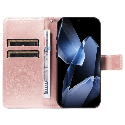 For OnePlus 13 Leather Wallet Case Sunflower Imprinted Phone Cover -  Rose Gold