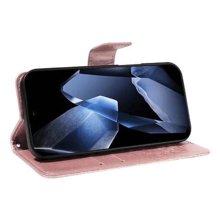 For OnePlus 13 Leather Wallet Case Sunflower Imprinted Phone Cover -  Rose Gold