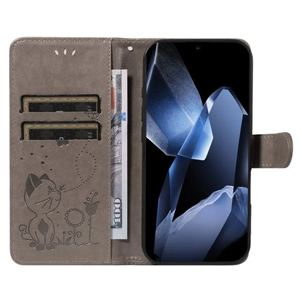 For OnePlus 13 Leather Wallet Case Cat Bee Pattern Phone Cover Stand
