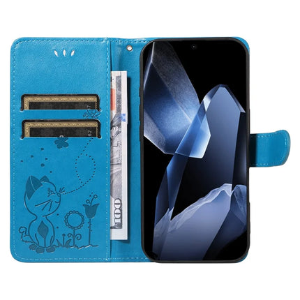 For OnePlus 13 Leather Wallet Case Cat Bee Pattern Phone Cover Stand