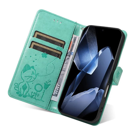 For OnePlus 13 Leather Wallet Case Cat Bee Pattern Phone Cover Stand