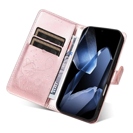 For OnePlus 13 Leather Wallet Case Cat Bee Pattern Phone Cover Stand
