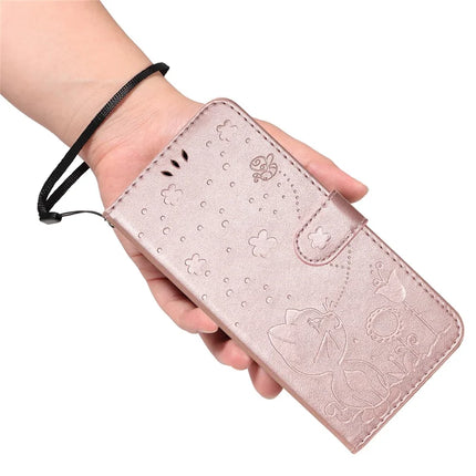 For OnePlus 13 Leather Wallet Case Cat Bee Pattern Phone Cover Stand