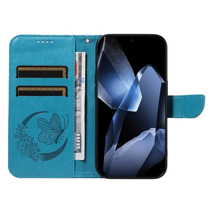 For OnePlus 13 Case Butterfly Pattern PU Leather Folio Flip Phone Cover -  Blue