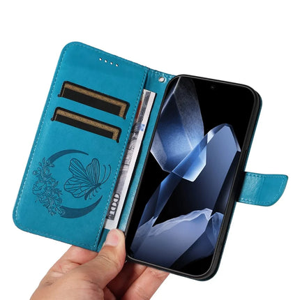 For OnePlus 13 Case Butterfly Pattern PU Leather Folio Flip Phone Cover -  Blue