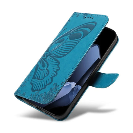 For OnePlus 13 Case Butterfly Pattern PU Leather Folio Flip Phone Cover -  Blue