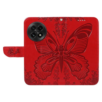 For OnePlus 13 Case Butterfly Pattern PU Leather Folio Flip Phone Cover -  Red