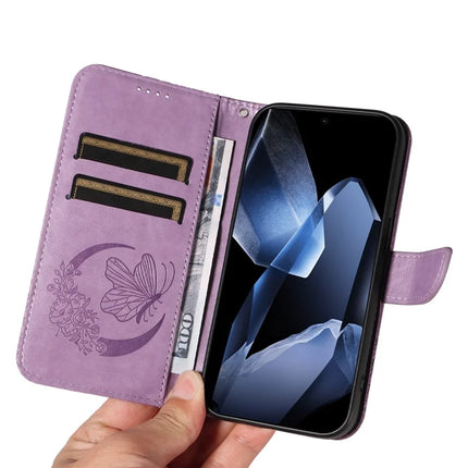 For OnePlus 13 Case Butterfly Pattern PU Leather Folio Flip Phone Cover -  Light Purple