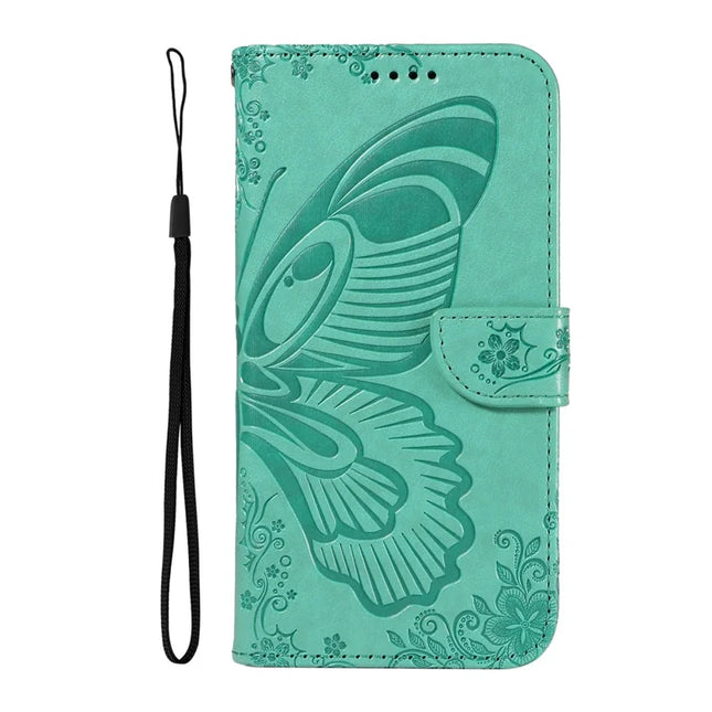 For OnePlus 13 Case Butterfly Pattern PU Leather Folio Flip Phone Cover -  Green