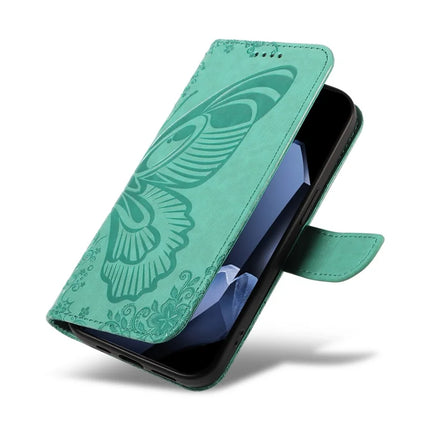 For OnePlus 13 Case Butterfly Pattern PU Leather Folio Flip Phone Cover -  Green