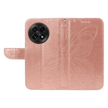 For OnePlus 13 Case Butterfly Pattern PU Leather Folio Flip Phone Cover -  Rose Gold