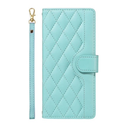 For OnePlus 13 Wallet Case Rhombus Leather Phone Cover with Strap