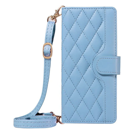 For OnePlus 13 Wallet Case Rhombus Leather Phone Cover with Strap