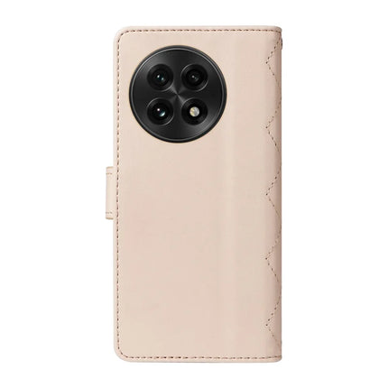For OnePlus 13 Wallet Case Rhombus Leather Phone Cover with Strap