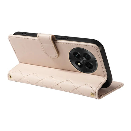 For OnePlus 13 Wallet Case Rhombus Leather Phone Cover with Strap