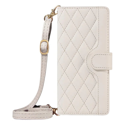 For OnePlus 13 Wallet Case Rhombus Leather Phone Cover with Strap