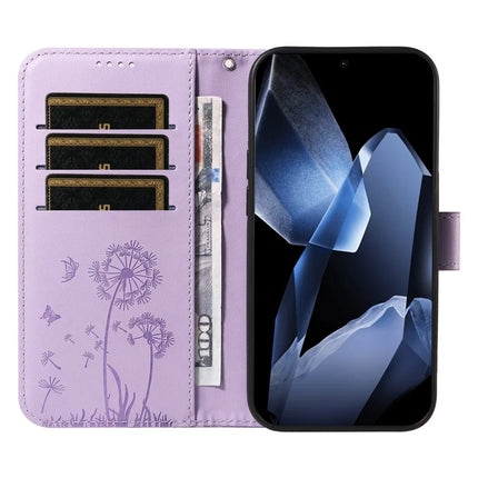 For OnePlus 13 Leather Wallet Case with Strap Dandelion Imprint Phone Stand Cover