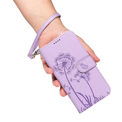 For OnePlus 13 Leather Wallet Case with Strap Dandelion Imprint Phone Stand Cover