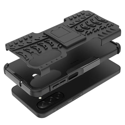 For Samsung Galaxy A26 5G Case Tyre Pattern Design PC + TPU Phone Cover with Kickstand