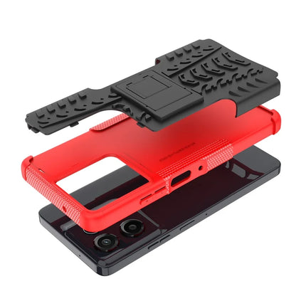 For Motorola Moto G Power (2025) Case Tyre Pattern Design PC + TPU Phone Cover with Kickstand