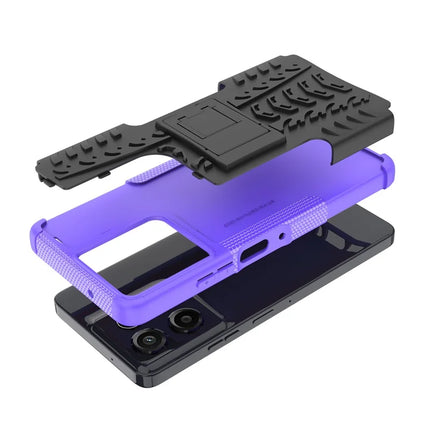 For Motorola Moto G Power (2025) Case Tyre Pattern Design PC + TPU Phone Cover with Kickstand