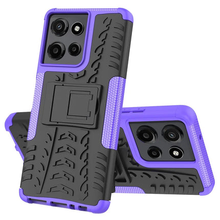 For Motorola Moto G Power (2025) Case Tyre Pattern Design PC + TPU Phone Cover with Kickstand