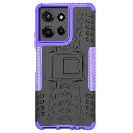 For Motorola Moto G Power (2025) Case Tyre Pattern Design PC + TPU Phone Cover with Kickstand