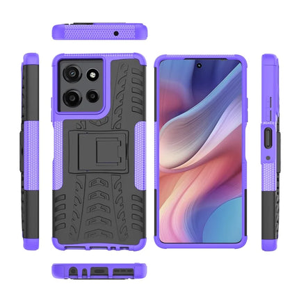 For Motorola Moto G Power (2025) Case Tyre Pattern Design PC + TPU Phone Cover with Kickstand