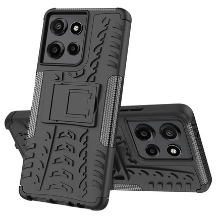 For Motorola Moto G Power (2025) Case Tyre Pattern Design PC + TPU Phone Cover with Kickstand