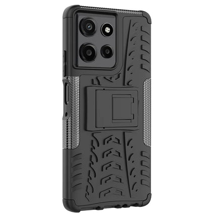 For Motorola Moto G Power (2025) Case Tyre Pattern Design PC + TPU Phone Cover with Kickstand