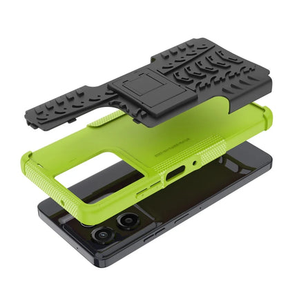 For Motorola Moto G Power (2025) Case Tyre Pattern Design PC + TPU Phone Cover with Kickstand
