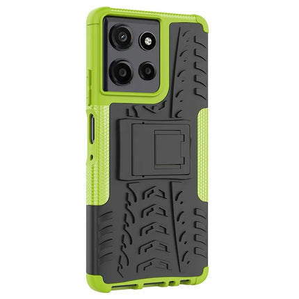 For Motorola Moto G Power (2025) Case Tyre Pattern Design PC + TPU Phone Cover with Kickstand