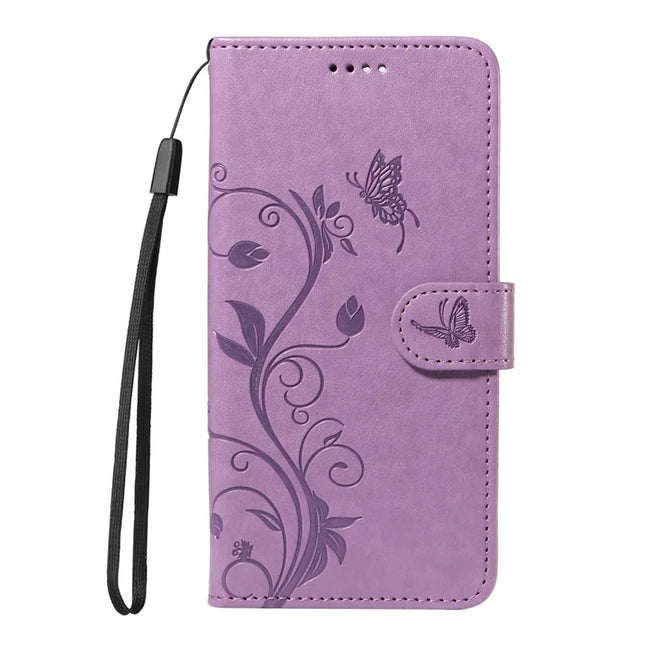 For OnePlus 13 PU Leather Case Flower Pattern Wallet Stand Phone Cover -  Light Purple