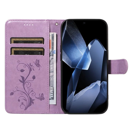 For OnePlus 13 PU Leather Case Flower Pattern Wallet Stand Phone Cover -  Light Purple