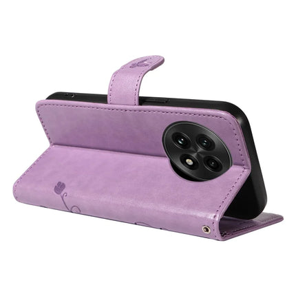 For OnePlus 13 PU Leather Case Flower Pattern Wallet Stand Phone Cover -  Light Purple