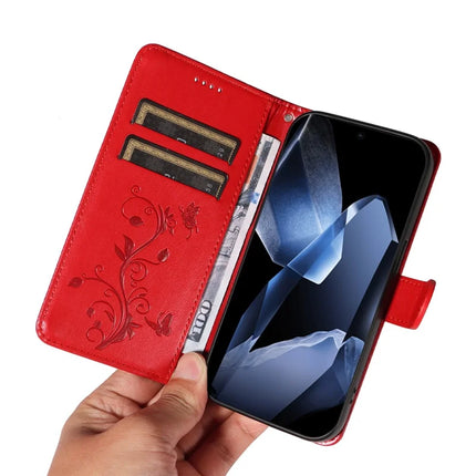 For OnePlus 13 PU Leather Case Flower Pattern Wallet Stand Phone Cover