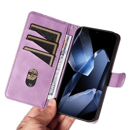 For OnePlus 13 Wallet Case T-Shape Lines Leather Phone Cover Stand -  Light Purple