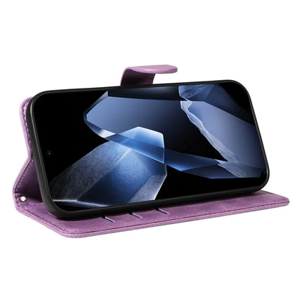 For OnePlus 13 Wallet Case T-Shape Lines Leather Phone Cover Stand -  Light Purple