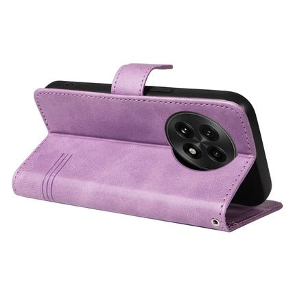 For OnePlus 13 Wallet Case T-Shape Lines Leather Phone Cover Stand -  Light Purple